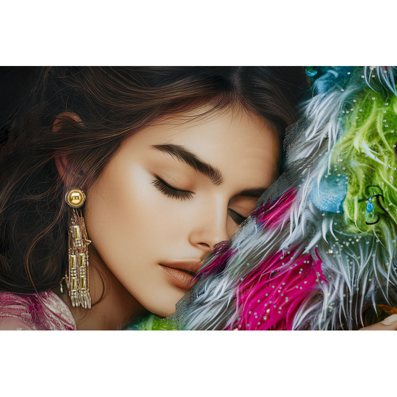 Toile laquée Moira B – Élégance moderne et design (52 x 4 x 102 cm)