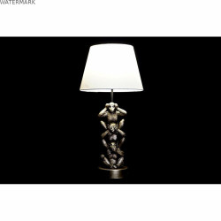 Lampe de bureau DKD Home Decor Doré Blanc Colonial 220 V 50 W Singe (30 x 30 x 61 cm)