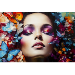 Peinture sur toile laquée Marty H – Art et sophistication murale (62 x 4 x 92 cm)