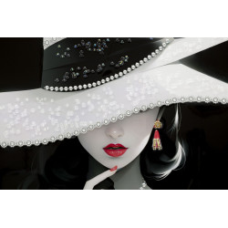 Pintura em tela lacada Marty H – Arte de parede cativante e moderna (62 x 4 x 92 cm)