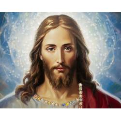 Jésus peint sur toile laquée avec cadre – Spiritualité et design (72 x 4 x 102 cm)