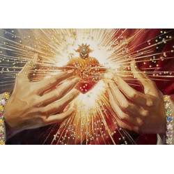 Jesús pintado sobre lienzo lacado con marco – Espiritualidad y diseño (72 x 4 x 102 cm)