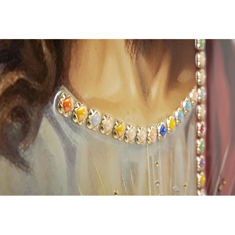 Gesù dipinto su tela laccata con cornice – Spiritualità e design (72 x 4 x 102 cm)