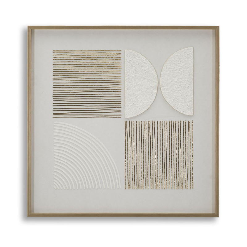 Quadro abstrato em tela H – Formas e cores dinâmicas (60 x 3 x 60 cm)