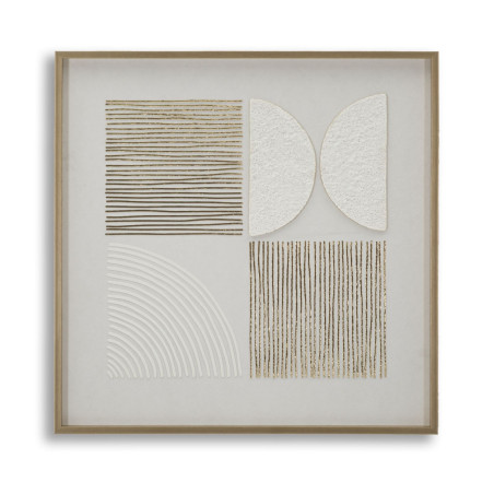 Tableau abstrait sur toile H – Formes et couleurs dynamiques (60 x 3 x 60 cm)