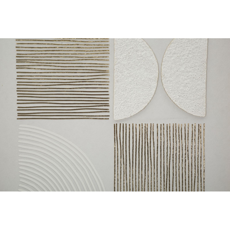 Tableau abstrait sur toile H – Formes et couleurs dynamiques (60 x 3 x 60 cm)