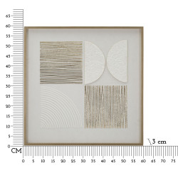 Tableau abstrait sur toile H – Formes et couleurs dynamiques (60 x 3 x 60 cm)