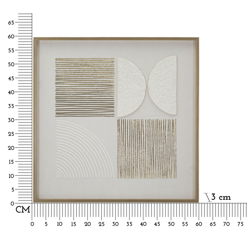 Quadro abstrato em tela H – Formas e cores dinâmicas (60 x 3 x 60 cm)