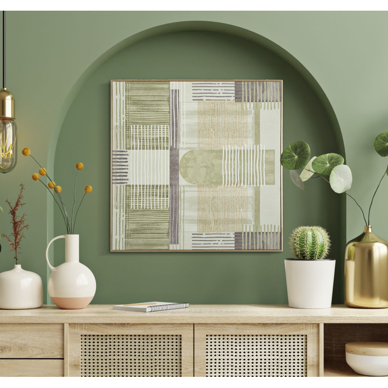 Imprimé sur toile H – Minimalisme et élégance murale (60 x 3 x 60 cm)