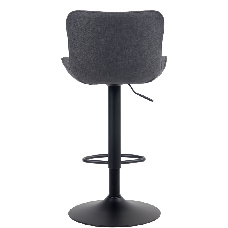 Tabouret de bar en tissu Emma noir