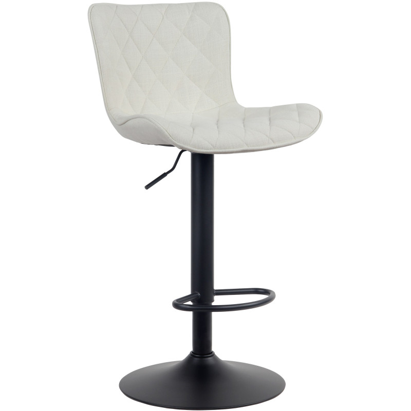 Tabouret de bar en tissu Emma crème