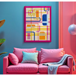 Modis con stampa su tela laccata B – Elegante decorazione da parete (60 x 3,3 x 80 cm)