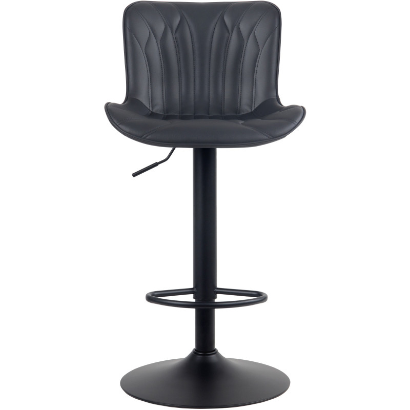 Tabouret de bar Linus en cuir artificiel noir