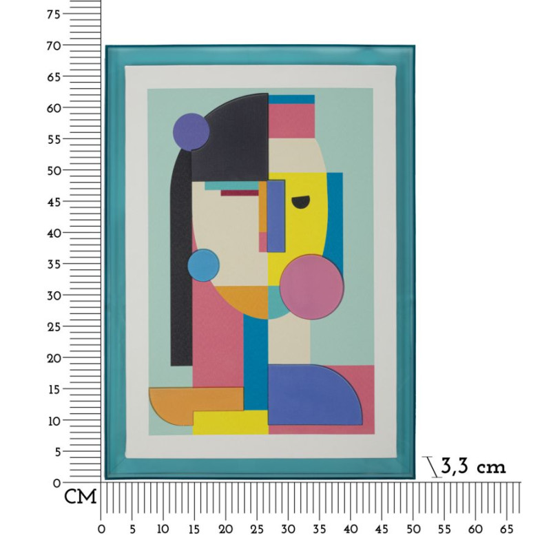 Impression sur toile Pop Art H – Explosion de couleurs et énergie (50 x 3,3 x 70 cm)