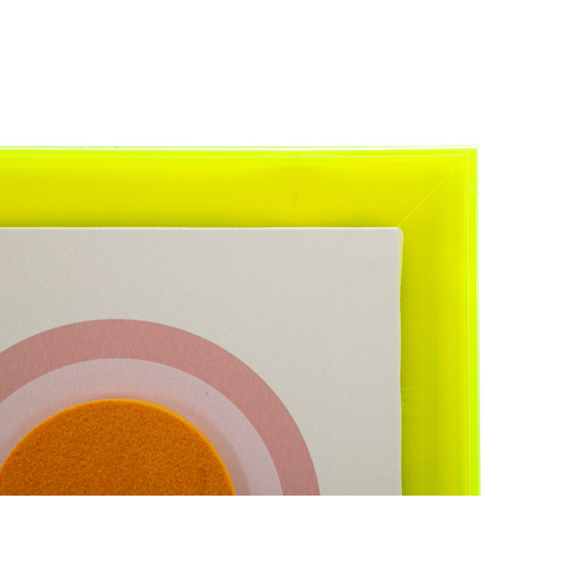 Impressão em tela Pop Art com moldura G – Explosão de cores e energia para paredes (50 x 3,3 x 70 cm)