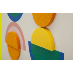 Impressione su tela Pop Art con cornice L – Esplosione di colori ed energia murale (50 x 3,3 x 70 cm)