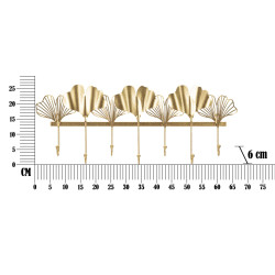 Crochê de parede 7 folhas – Elegância prática e decorativa XXL (66,2 x 6 x 26,3 cm)
