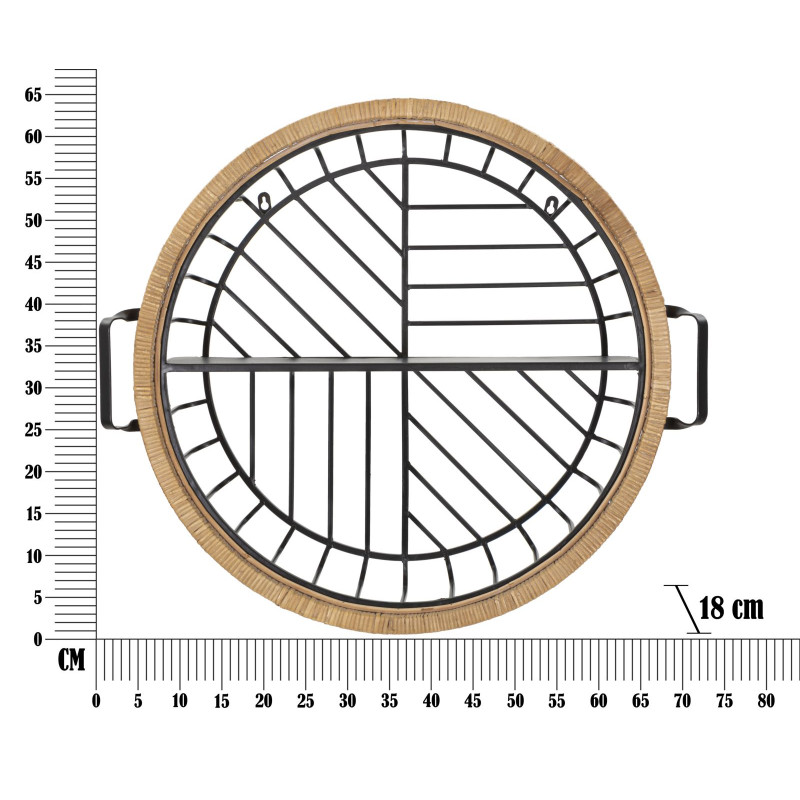 Étagère murale CEBU – Organisation bohème chic et moderne (72,5 x 18 x 65 cm)