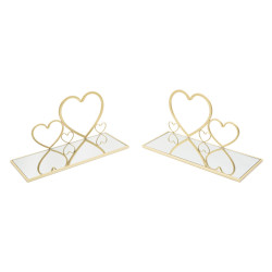 Ensemble de 2 cheminées de lit mural en forme de cœur – Romantisme et design unique (41,5 x 18 x 21 cm)