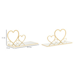 Ensemble de 2 cheminées de lit mural en forme de cœur – Romantisme et design unique (41,5 x 18 x 21 cm)