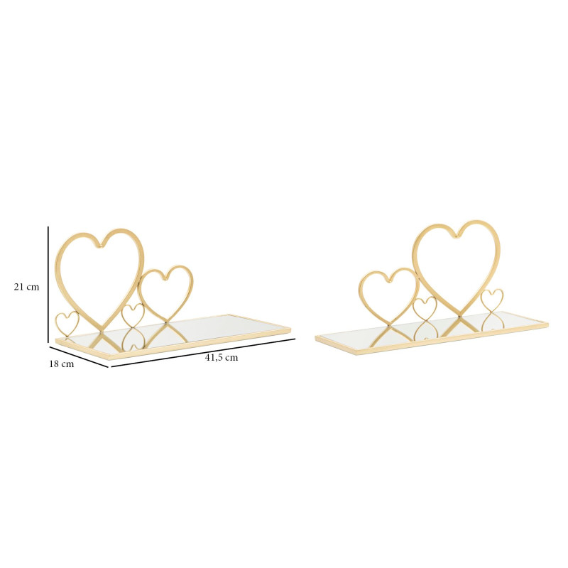 Ensemble de 2 cheminées de lit mural en forme de cœur – Romantisme et design unique (41,5 x 18 x 21 cm)