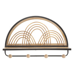 Étagère OPORTO avec cintres – Polyvalence et élégance murale (46 x 15,5 x 30 cm)