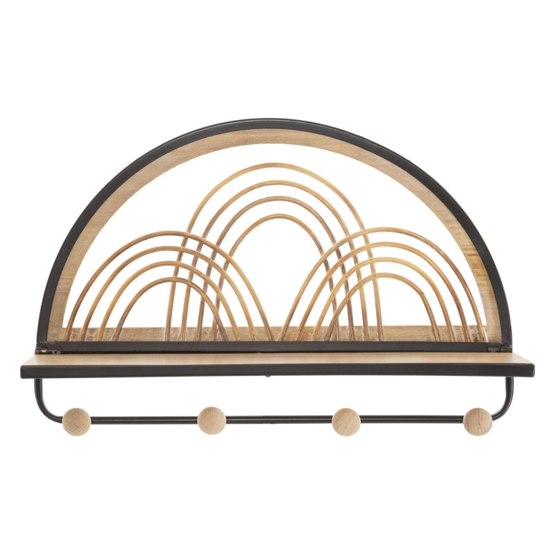 Étagère OPORTO avec cintres – Polyvalence et élégance murale (46 x 15,5 x 30 cm)