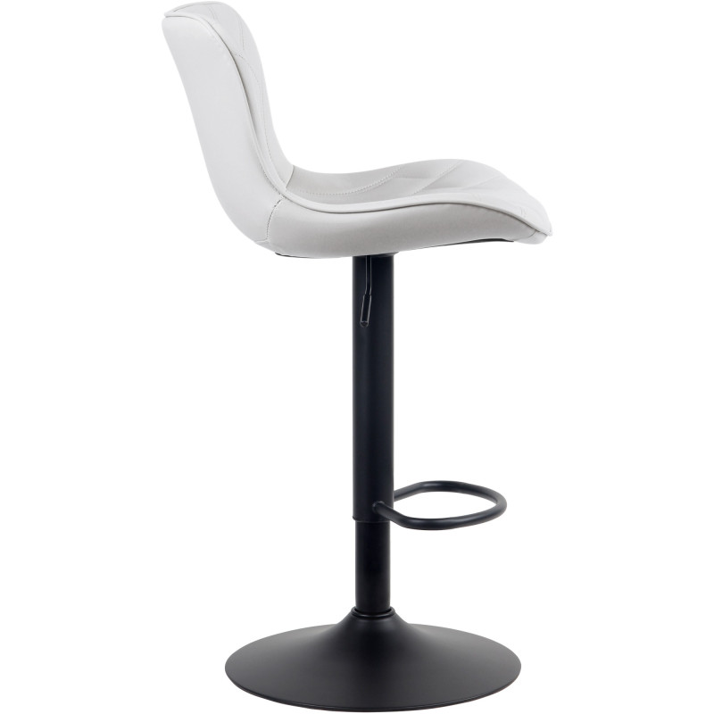 Tabouret de bar Linus en cuir artificiel blanc