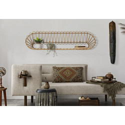 Étagère murale Panama – Grande capacité et style bohème impressionnant (162 x 28 x 43,5 cm)