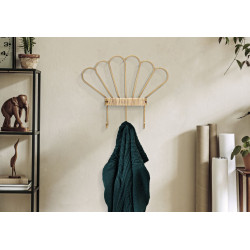 Cinzento de parede Panama com 3 ganchos – Organização prática e design refinado (37,5 x 5 x 32,5 cm)