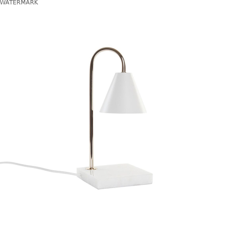 Lampe de bureau DKD Home Decor Doré Blanc (15 x 15 x 33 cm)