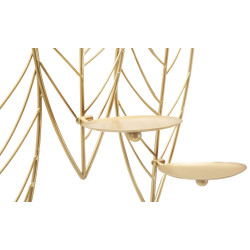 Portavelas de pared con forma de hoja – Elegancia y sofisticación para tu pared (66 x 14 x 56 cm)