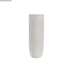 Vase DKD Home Decor 17 x 10 x 47 cm Blanc Résine Moderne