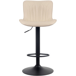 Tabouret de bar Linus en cuir artificiel crème
