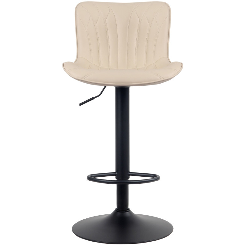 Tabouret de bar Linus en cuir artificiel crème