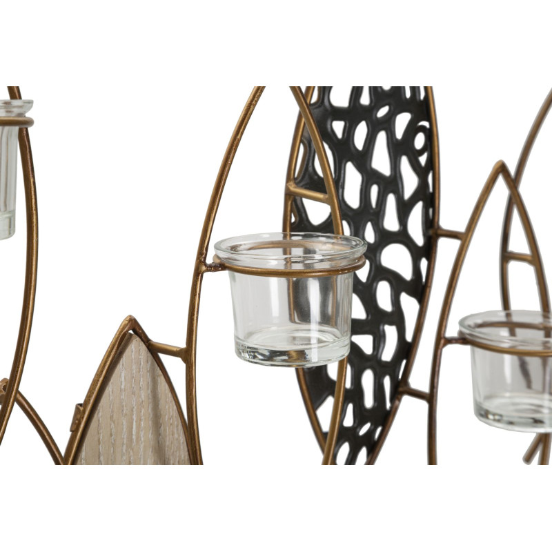 Porta-velas de parede em forma de peixe – Originalidade boémia e elegância de parede (66 x 9 x 40,5 cm)