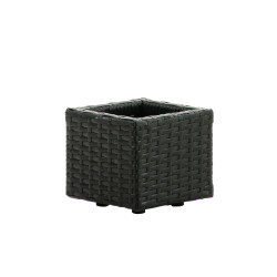 Portavaso Da Esterno Laura In Polyrattan nero