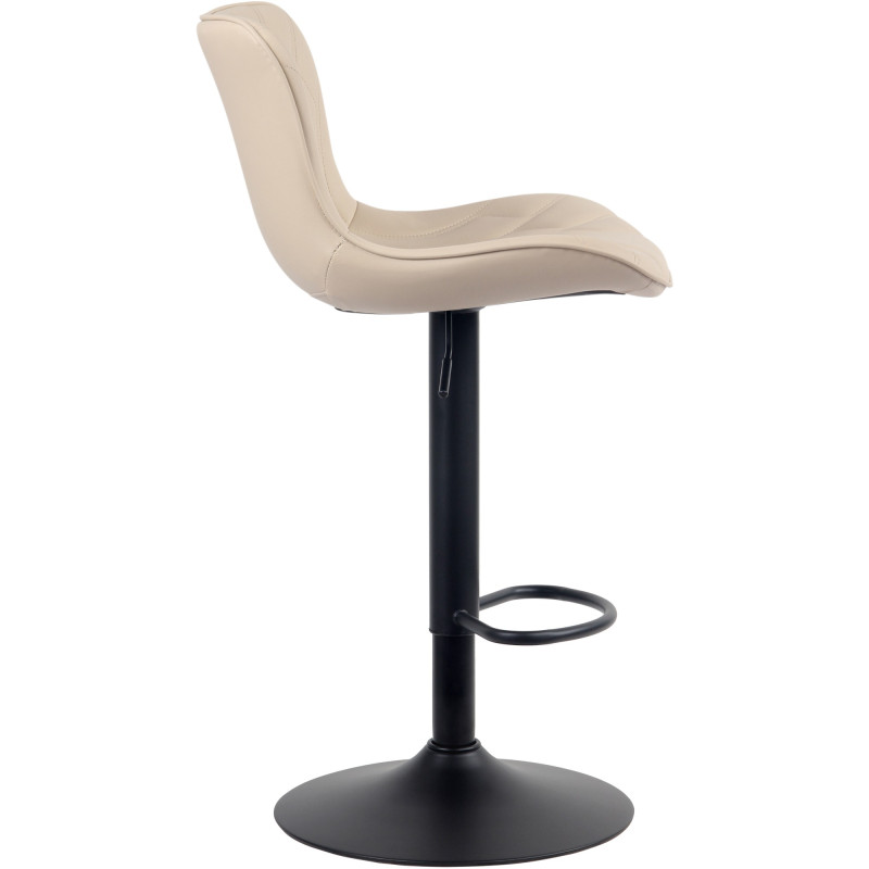Tabouret de bar Linus en cuir artificiel crème