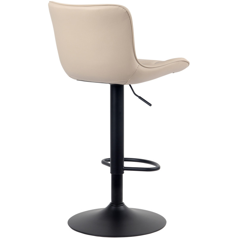 Tabouret de bar Linus en cuir artificiel crème