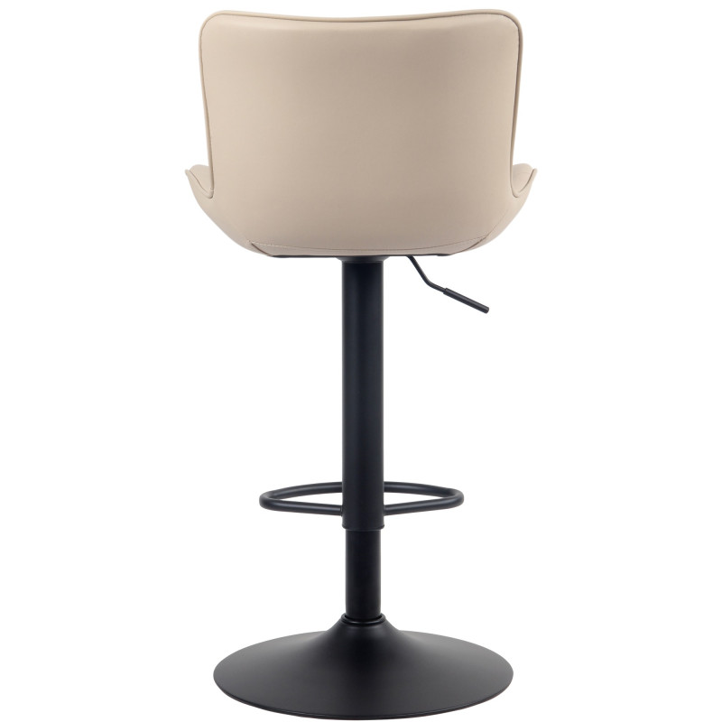 Tabouret de bar Linus en cuir artificiel crème