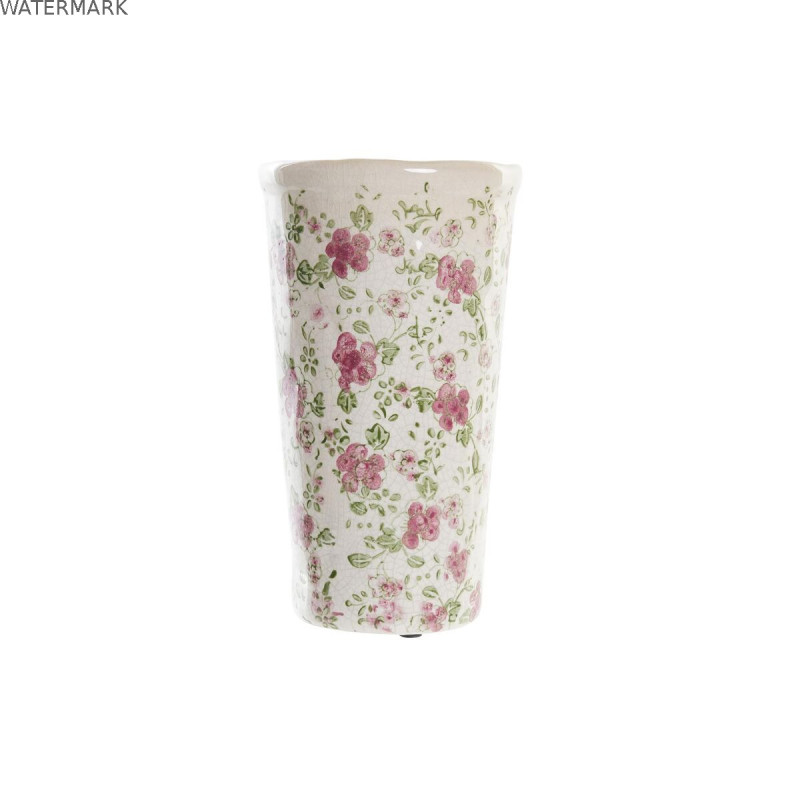 Vase DKD Home Decor Blanc Vert Bordeaux Grès Shabby Chic (14 x 14 x 25 cm) Vase DKD Home Decor Blanc Vert Bordeaux Grès Shabby Chic (14 x 14 x 25 cm)