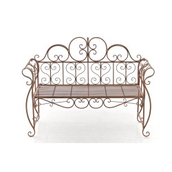 Banc de jardin Minna brun antique