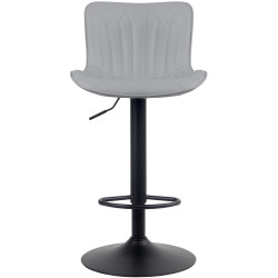 Tabouret de bar Linus en cuir artificiel gris
