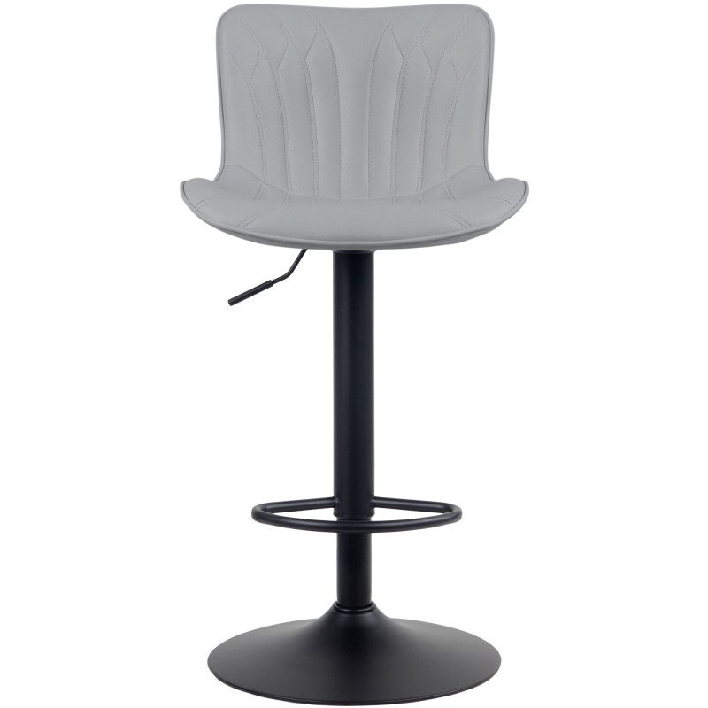 Tabouret de bar Linus en cuir artificiel gris