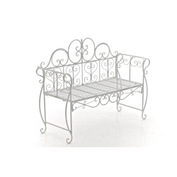 Banc de jardin Minna, blanc antique
