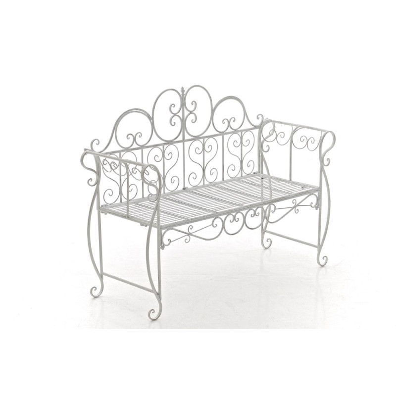 Banc de jardin Minna blanc antique
