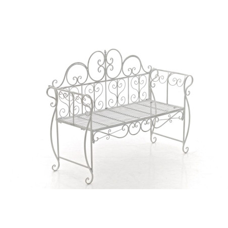 Banc de jardin Minna, blanc antique