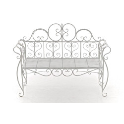 Banc de jardin Minna, blanc antique