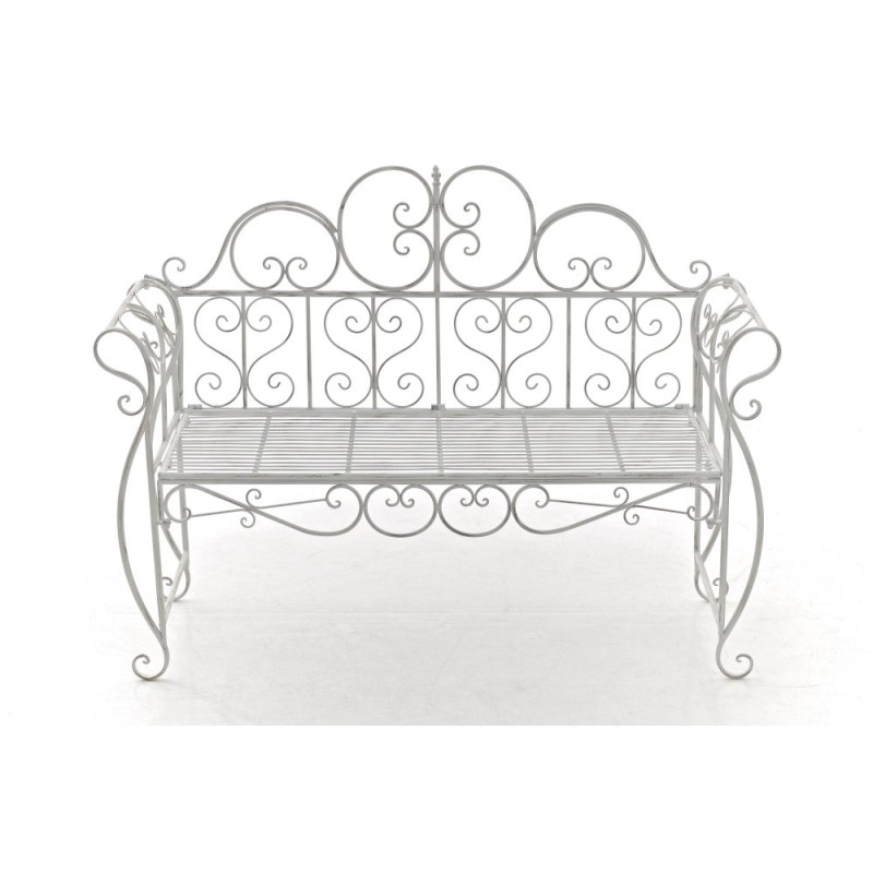 Banc de jardin Minna, blanc antique