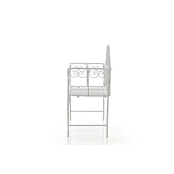 Banc de jardin Minna blanc antique